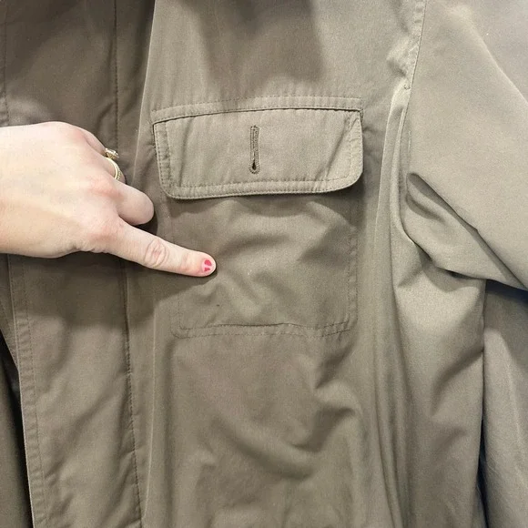 LL Bean Chore Jacket Large Tall Flannel Lined Wool Cashmere Barn Coat Outerwear - Picture 5 of 10